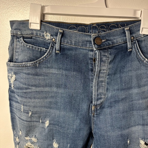 Goldsign Light Blue Distressed Jeans - Picture 1 of 10